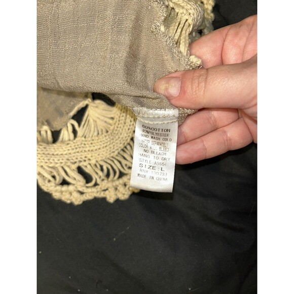 Umgee Mocha Crochet Gypsy Boho Coachella‎ Chic Tunic L - Picture 3 of 5